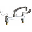 Chicago Faucets 1100-317XKVPCABCP  Universal Widespread Lever Handles Kitchen Faucet 8" centers Polished Chrome - Chicago Faucets