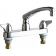 Chicago Faucets 1100-ABCP Universal Widespread Lever Handles Kitchen Faucet 8" centers Polished Chrome Chicago Faucets