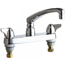 Chicago Faucets 1100-ABCP Universal Widespread Lever Handles Kitchen Faucet 8" centers Polished Chrome Chicago Faucets