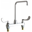 Chicago Faucets 1100-HA8-317ABCP Universal Centerset Deck Mounted Kitchen Faucet with Lever Handles Polished Chrome - Chicago Faucets
