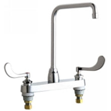 Chicago Faucets 1100-HA8-317ABCP Universal Centerset Deck Mounted Kitchen Faucet with Lever Handles Polished Chrome - Chicago Faucets