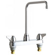 Chicago Faucets 1100-HA8ABCP Universal Centerset Deck Mounted Kitchen Faucet with Lever Handles Polished Chrome - Chicago Faucets
