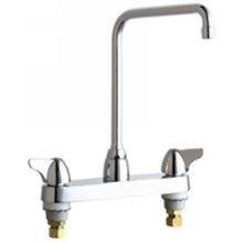 Chicago Faucets 1100-HA8ABCP Universal Centerset Deck Mounted Kitchen Faucet with Lever Handles Polished Chrome - Chicago Faucets