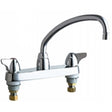 Chicago Faucets 1100-L9VPAXKABCP  Universal Centerset Deck Mounted Kitchen Faucet with Lever Handles Polished Chrome - Chicago Faucets