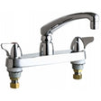 Chicago Faucets 1100-XKABCP Universal Centerset Deck Mounted Kitchen Faucet with Lever Handles Polished Chrome - Chicago Faucets