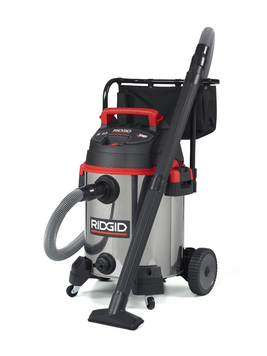 RIDGID 50353 16 Gallon Stainless Steel Wet/Dry Vacuum with Cart (1610RV) RIDGID