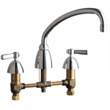 Chicago Faucets 201-AABCP Universal Deck Mounted Widespread Kitchen Faucet Polished Chrome - Chicago Faucets