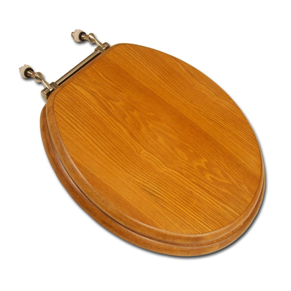 LLOYD 1 Piece Elongated With Wood Seat -Brush Nickel LLoyd