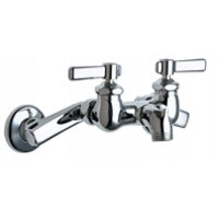 Chicago Faucets 305-RCP Universal Wall Mounted Service Sink with Adjustable Centers Polished Chrome Chicago Faucets