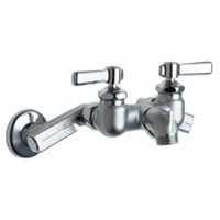Chicago Faucets 305-RRCF Universal Wall Mounted Service Sink with Adjustable Centers Polished Chrome - Chicago Faucets
