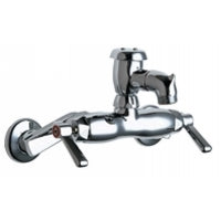 Chicago Faucets 305-VBCP Universal Wall Mounted Service Sink with Adjustable Centers Polished Chrome - Chicago Faucets