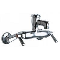 Chicago Faucets 305-VBRXKCP Universal Wall Mounted Service Sink with Adjustable Centers Polished Chrome - Chicago Faucets