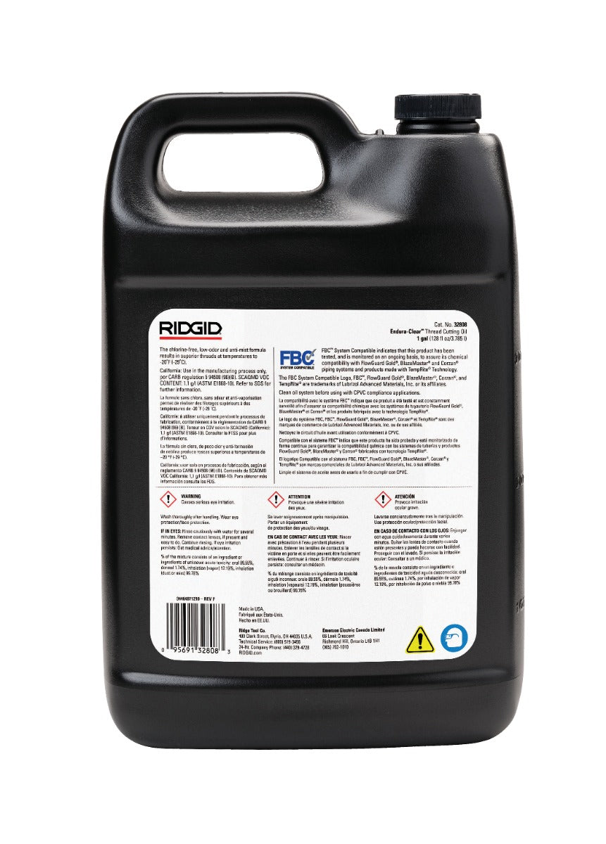 RIDGID 32808 1 Gallon Endura-Clear Thread Cutting Oil RIDGID