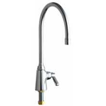 Chicago Faucets 350-GN8AE3ABCP Universal Gooseneck Single Hole Faucet Polished Chrome - Chicago Faucets