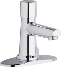 Chicago Faucets 3501-4E2805ABCP - 4" Center Hot and Cold Water Metering Mixing Sink Faucet Chicago Faucets
