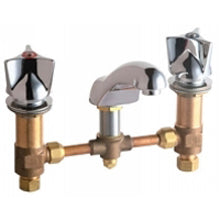 Chicago Faucets 404-950ABCP Universal Deck Mounted Widespread Lavatory Faucet Polished Chrome - Chicago Faucets