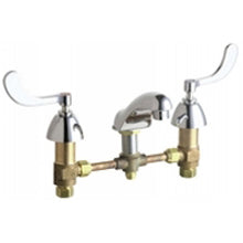 Chicago Faucets 404-V317ABCP Universal Widespread Lavatory Faucet with Lever Handles Polished Chrome - Chicago Faucets