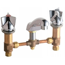 Chicago Faucets 404-V950ABCP Universal Deck Mounted Widespread Lavatory Faucet Polished Chrome - Chicago Faucets