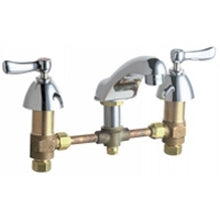 Chicago Faucets 404-VE2805ABCP Universal Widespread Deck Mounted Lavatory Faucet with Lever Handles Polished Chrome - Chicago Faucets