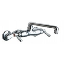 Chicago Faucets 445-ABCP Universal Wall Mounted Service Sink with Adjustable Centers Polished Chrome Chicago Faucets