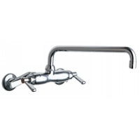 Chicago Faucets 445-L12ABCP Universal Wall Mounted Service Sink with Adjustable Centers Polished Chrome - Chicago Faucets