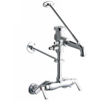 Chicago Faucets 445-PVBCP Universal Wall Mounted Service Sink with Adjustable Centers Polished Chrome - Chicago Faucets