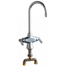 Chicago Faucets 50-TABCP Universal Deck Mounted Single Hole Faucet Polished Chrome - Chicago Faucets