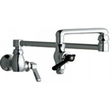 Chicago Faucets 515-ABCP Universal Wall Mounted Pot Filler Faucet Polished Chrome Chicago Faucets