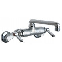 Chicago Faucets 737-RCF Universal Wall Mounted Service Sink with Adjustable Centers Polished Chrome Chicago Faucets