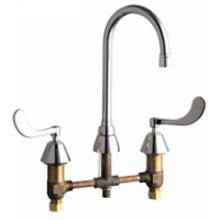 Chicago Faucets 786-E3VPCABCP Universal Gooseneck Widespread Facuet with Lever Handles Polished Chrome - Chicago Faucets