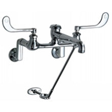 Chicago Faucets 814-VBCP Universal Wall Mounted Sink Faucet Polished Chrome - Chicago Faucets