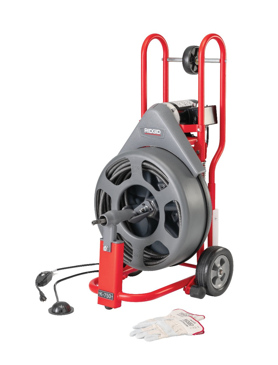 RIDGID 83557 K-750R Drain Cleaner with 5/8"x100 IW Drain Cable RIDGID