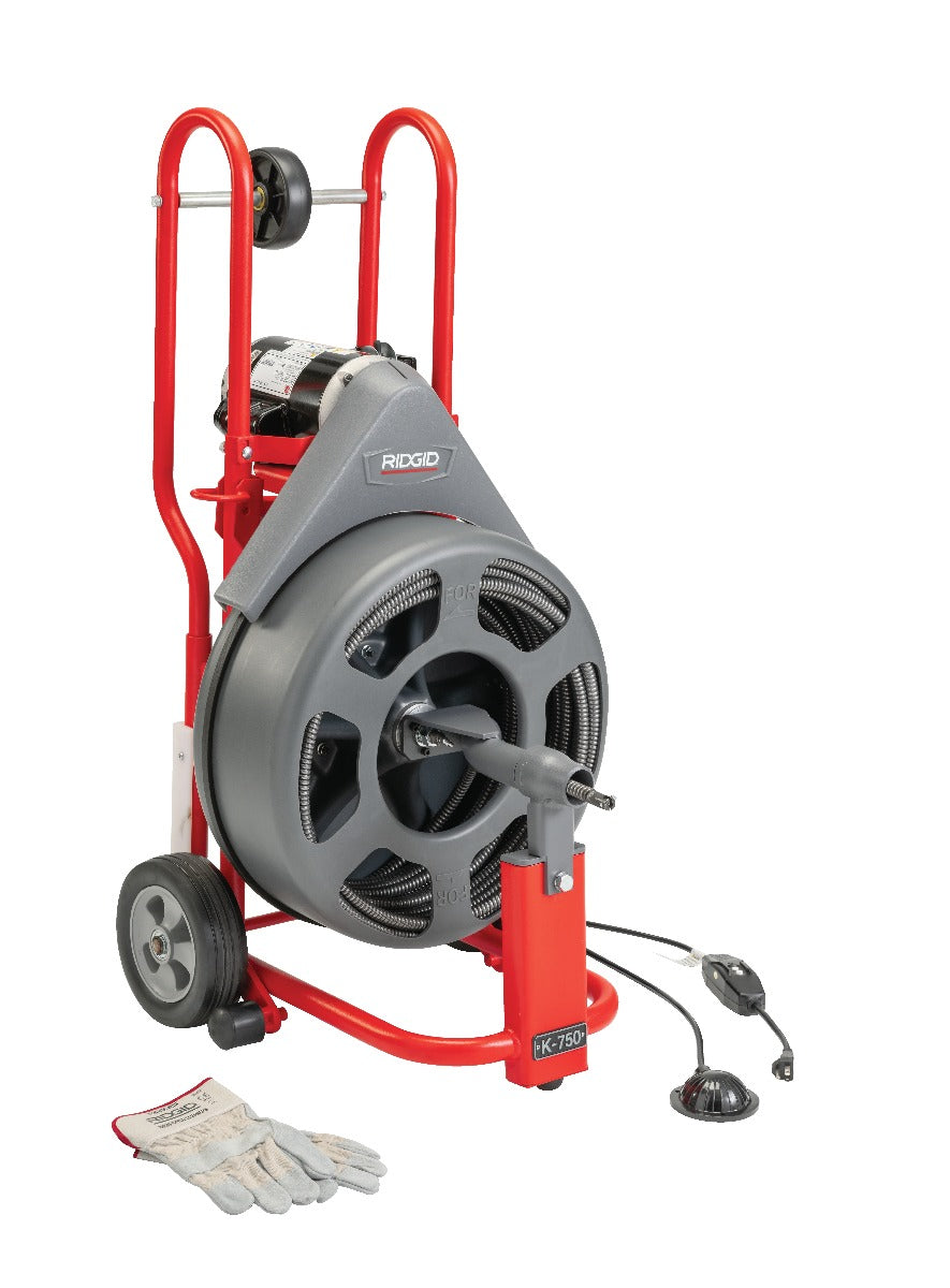 RIDGID 83557 K-750R Drain Cleaner with 5/8"x100 IW Drain Cable RIDGID