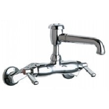 Chicago Faucets 886-CP Universal Wall Mounted Service Sink with Adjustable Centers Polished Chrome Chicago Faucets