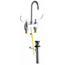 Chicago Faucets 894-317ABCP Universal Centerset Gooseneck Faucet with Pop-Up Waste Polished Chrome - Chicago Faucets