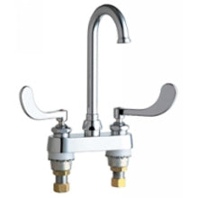 Chicago Faucets 895-317FCABCP Universal Deck Mounted Centerset Faucet with Lever Handles Polished Chrome Chicago Faucets