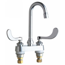 Chicago Faucets 895-317XKABCP Universal Deck Mounted Centerset Faucet with Lever Handles Polished Chrome - Chicago Faucets