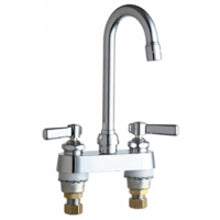 Chicago Faucets 895-ABCP Universal Centerset Deck Mounted Faucet with Lever Handles Polished Chrome Chicago Faucets