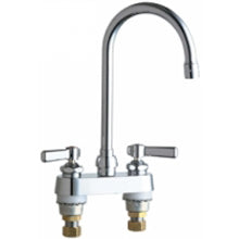 Chicago Faucets 895-GN2AE3ABCP Universal Deck Mounted Centerset Faucet with Lever Handles Polished Chrome - Chicago Faucets