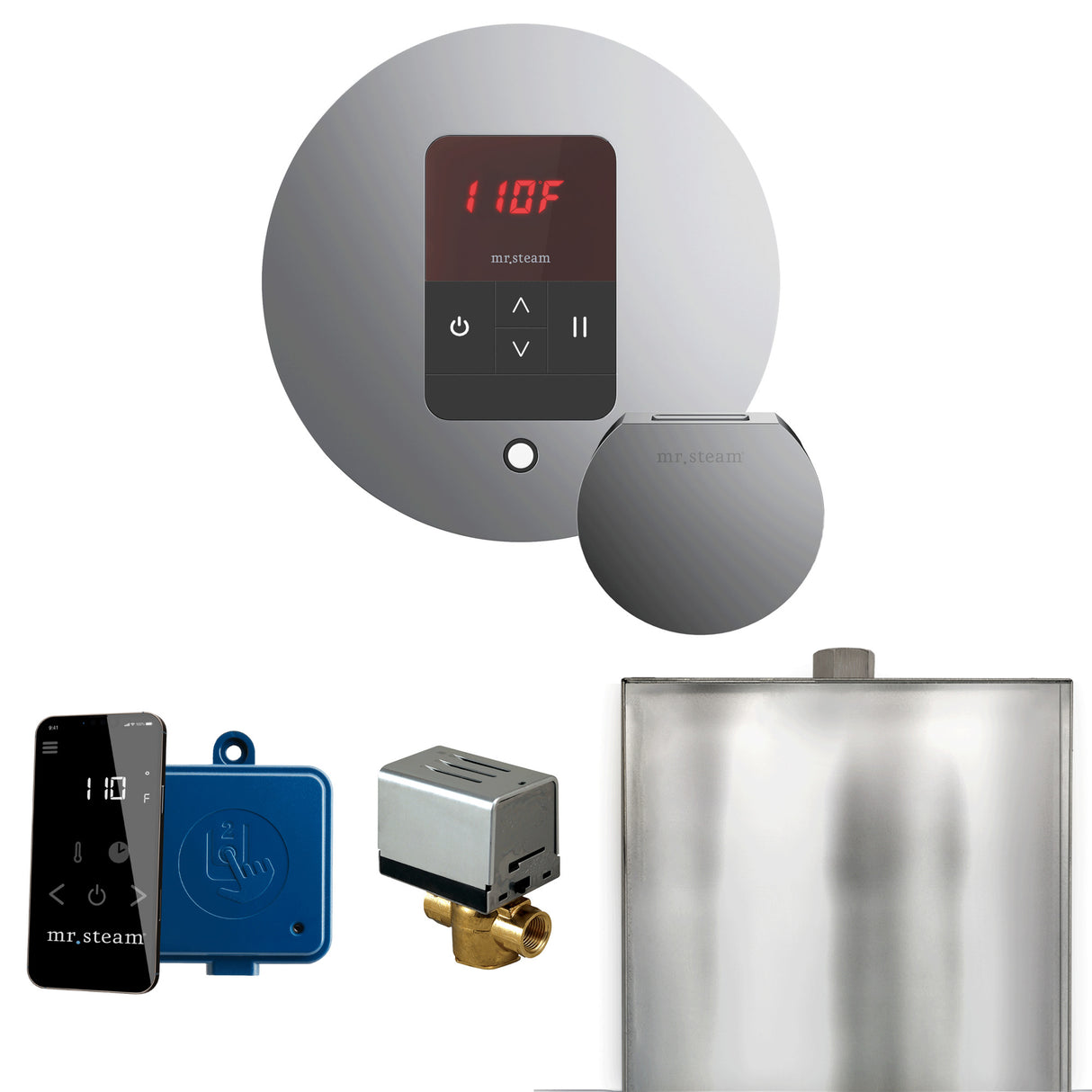 Mr. Steam Basic Butler Steam Shower Control Package with iTempo Control and Steamhead Mr. Steam