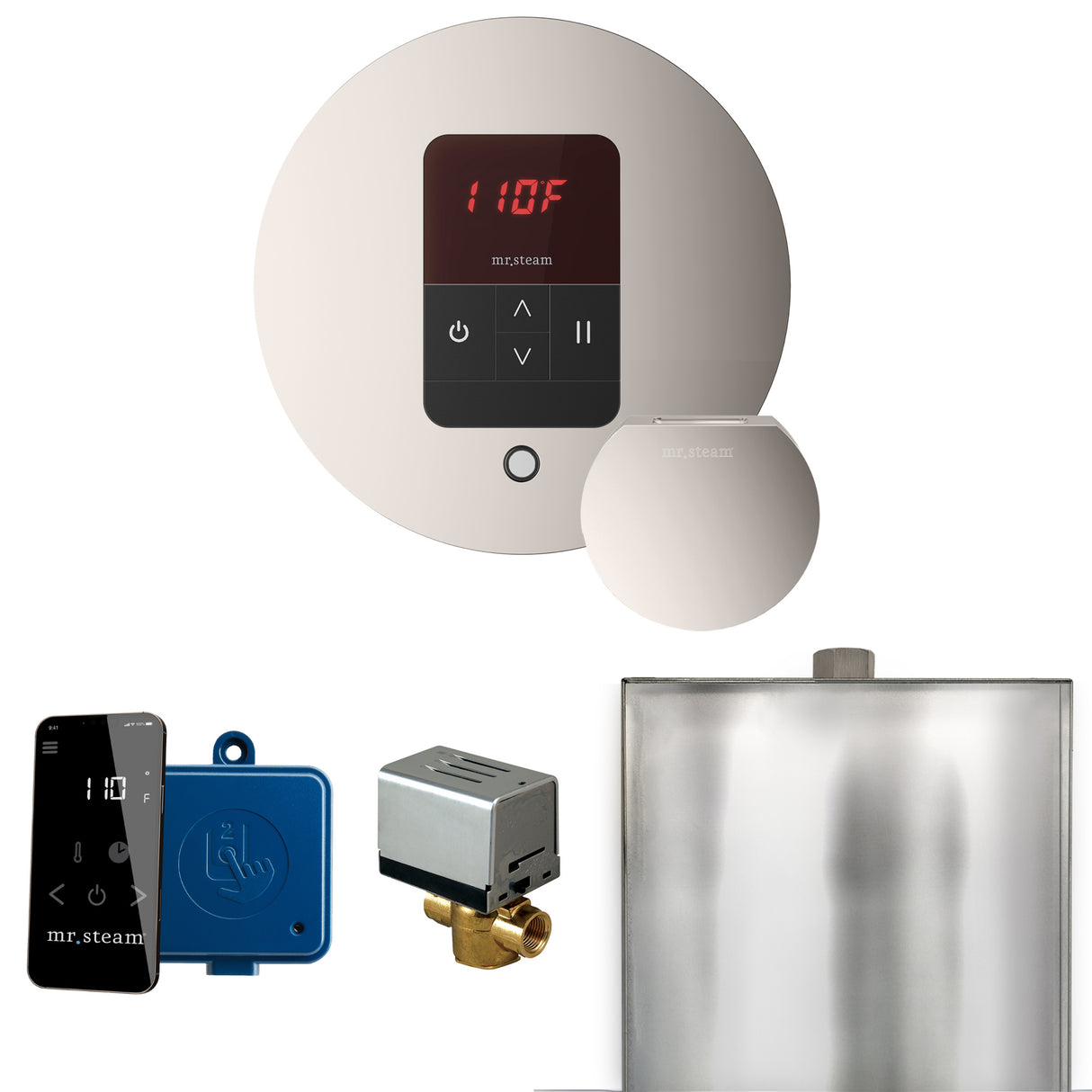 Mr. Steam Basic Butler Steam Shower Control Package with iTempo Control and Steamhead Mr. Steam