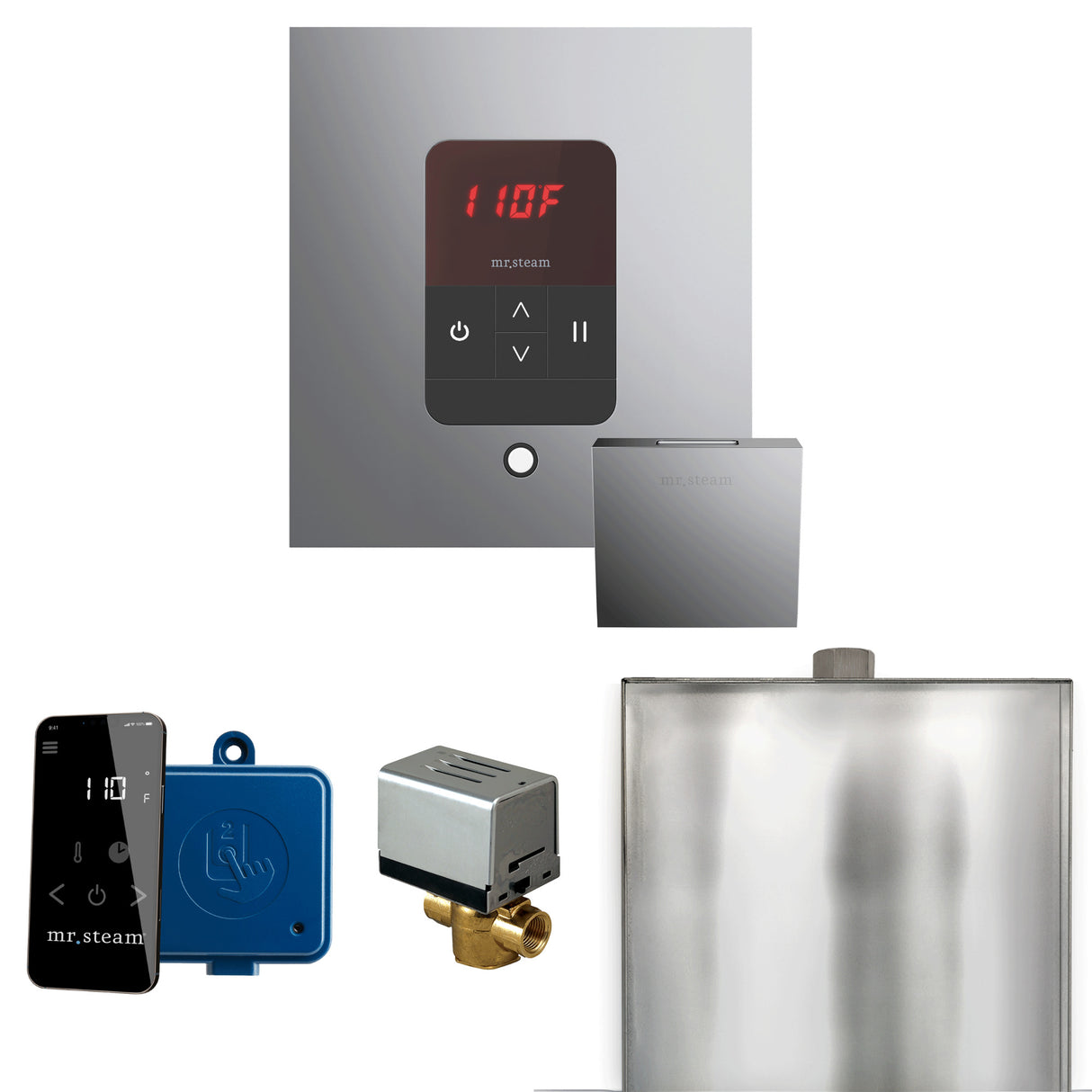 Mr. Steam Basic Butler Steam Shower Control Package with iTempo Control and Steamhead Mr. Steam