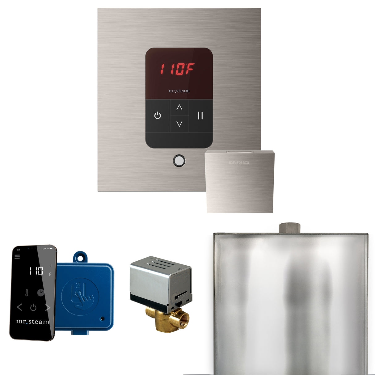 Mr. Steam Basic Butler Steam Shower Control Package with iTempo Control and Steamhead Mr. Steam