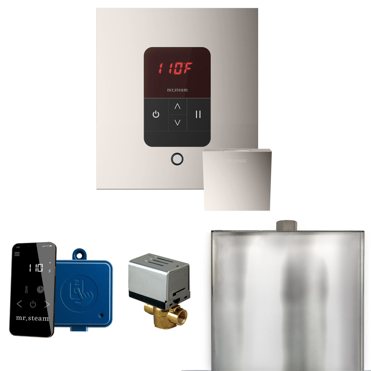 Mr. Steam Basic Butler Steam Shower Control Package with iTempo Control and Steamhead Mr. Steam