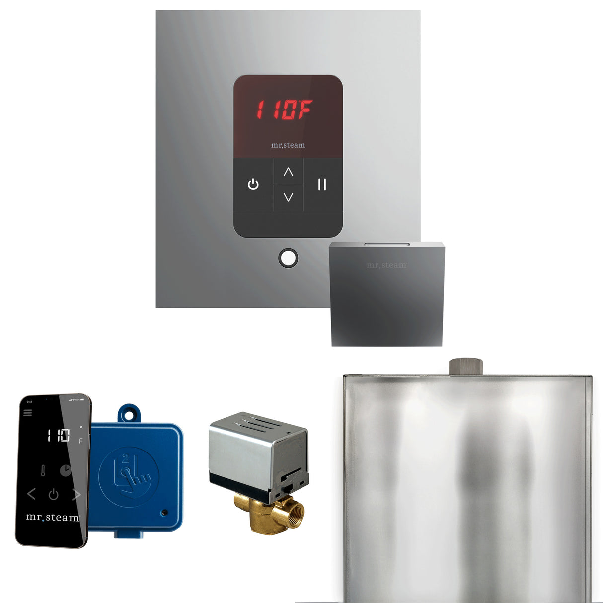 Mr. Steam Basic Butler Steam Shower Control Package with iTempo Control and Steamhead Mr. Steam