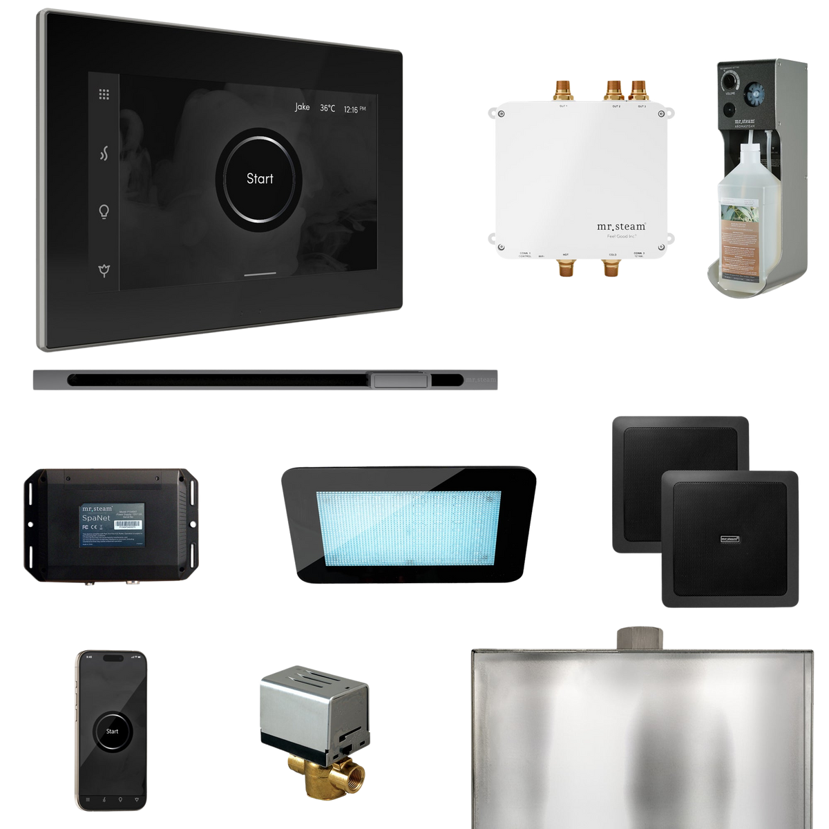 Mr. Steam Bliss Steam Shower Control Package with iSteamX Control and Linear Steamhead Mr. Steam