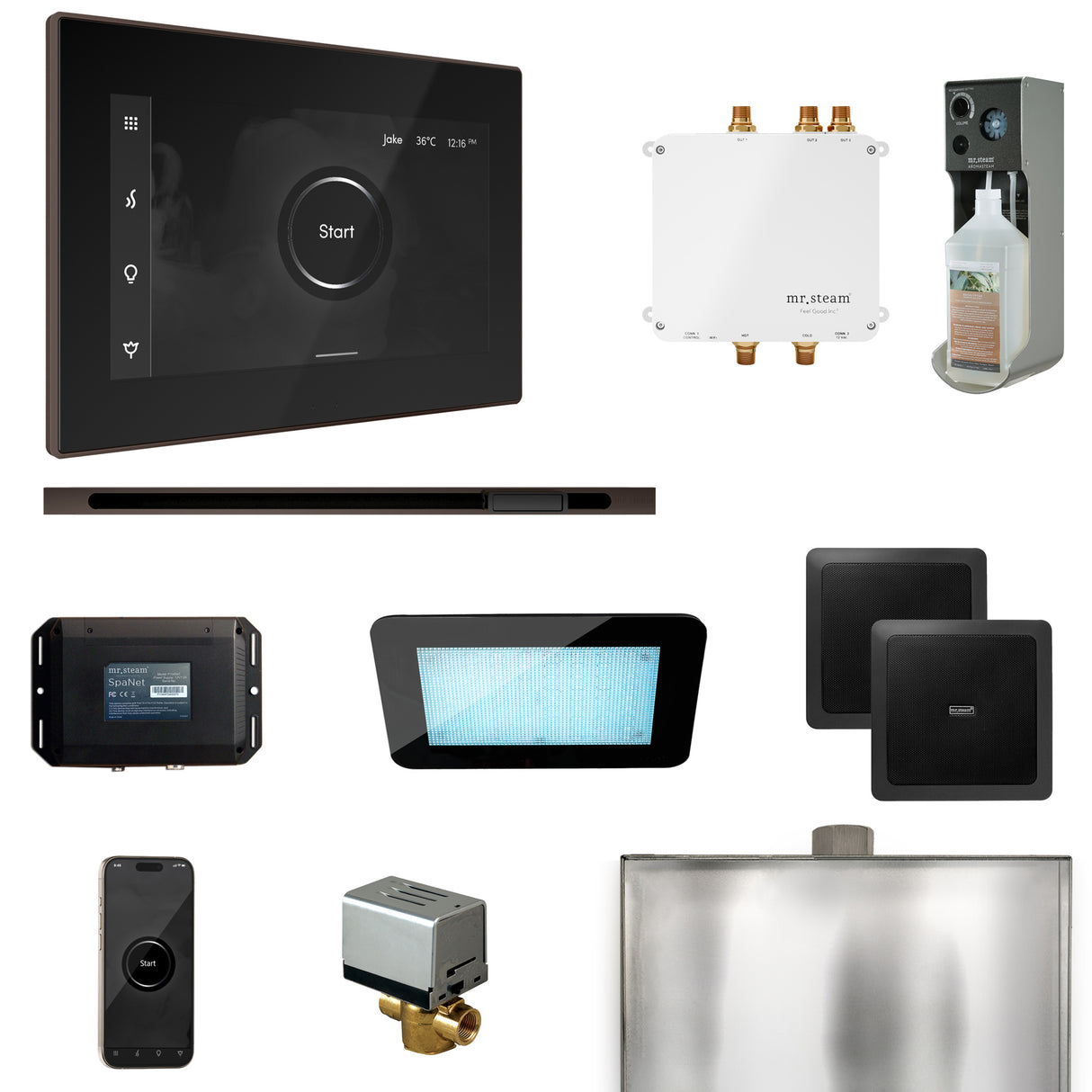 Mr. Steam Bliss Steam Shower Control Package with iSteamX Control and Linear Steamhead Mr. Steam