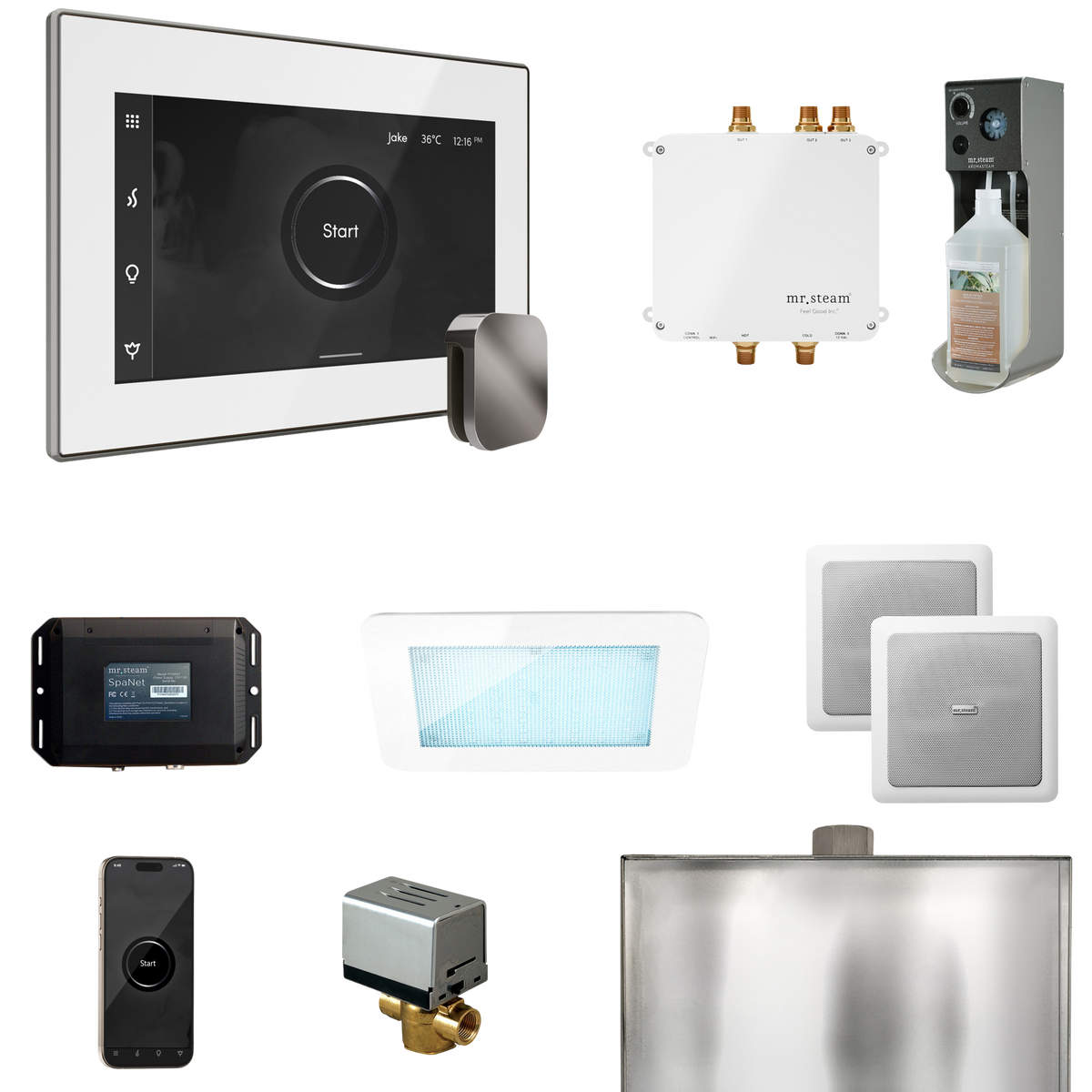 Mr. Steam Bliss Steam Shower Control Package with iSteamX Control and Steamhead Mr. Steam