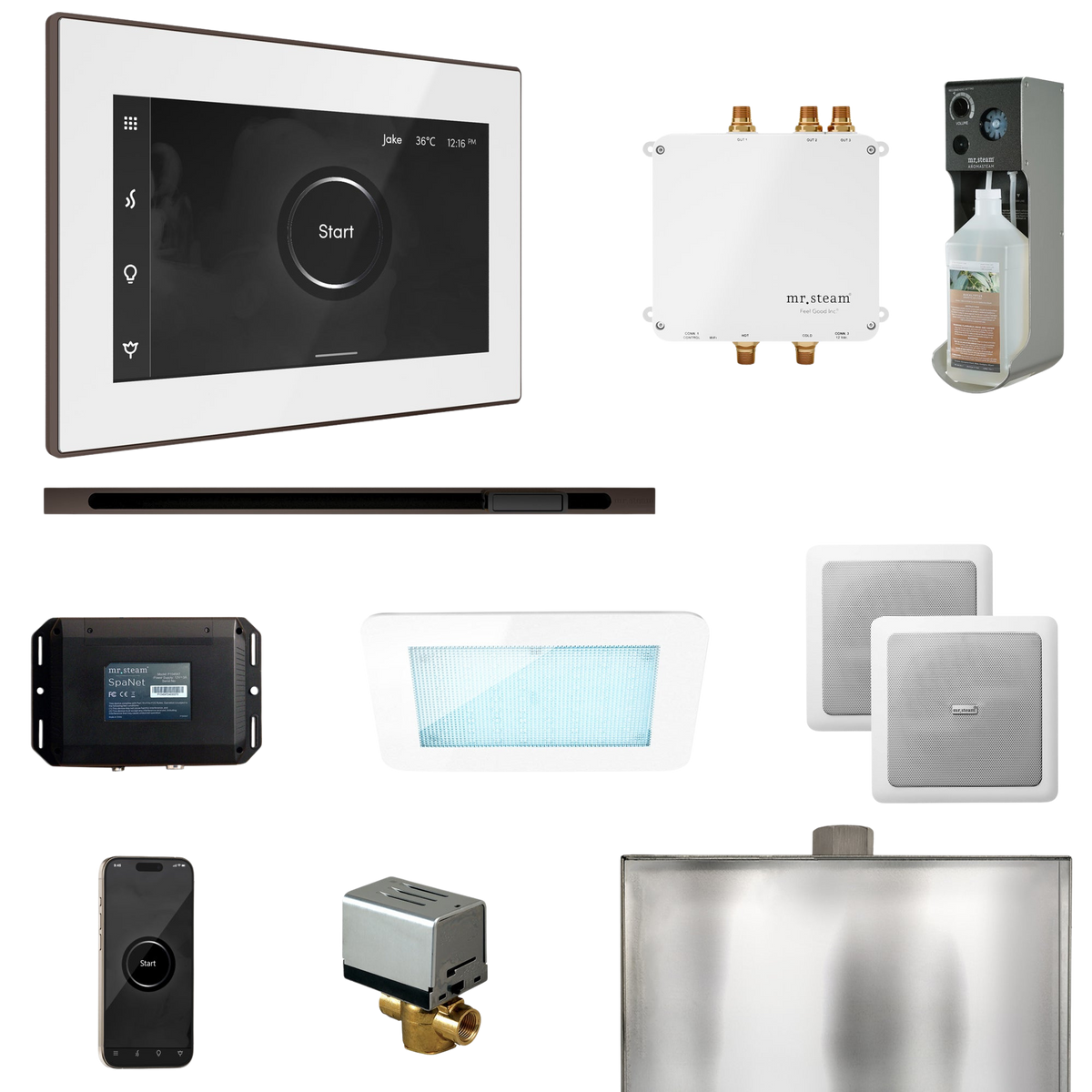 Mr. Steam Bliss Steam Shower Control Package with iSteamX Control and Linear Steamhead Mr. Steam