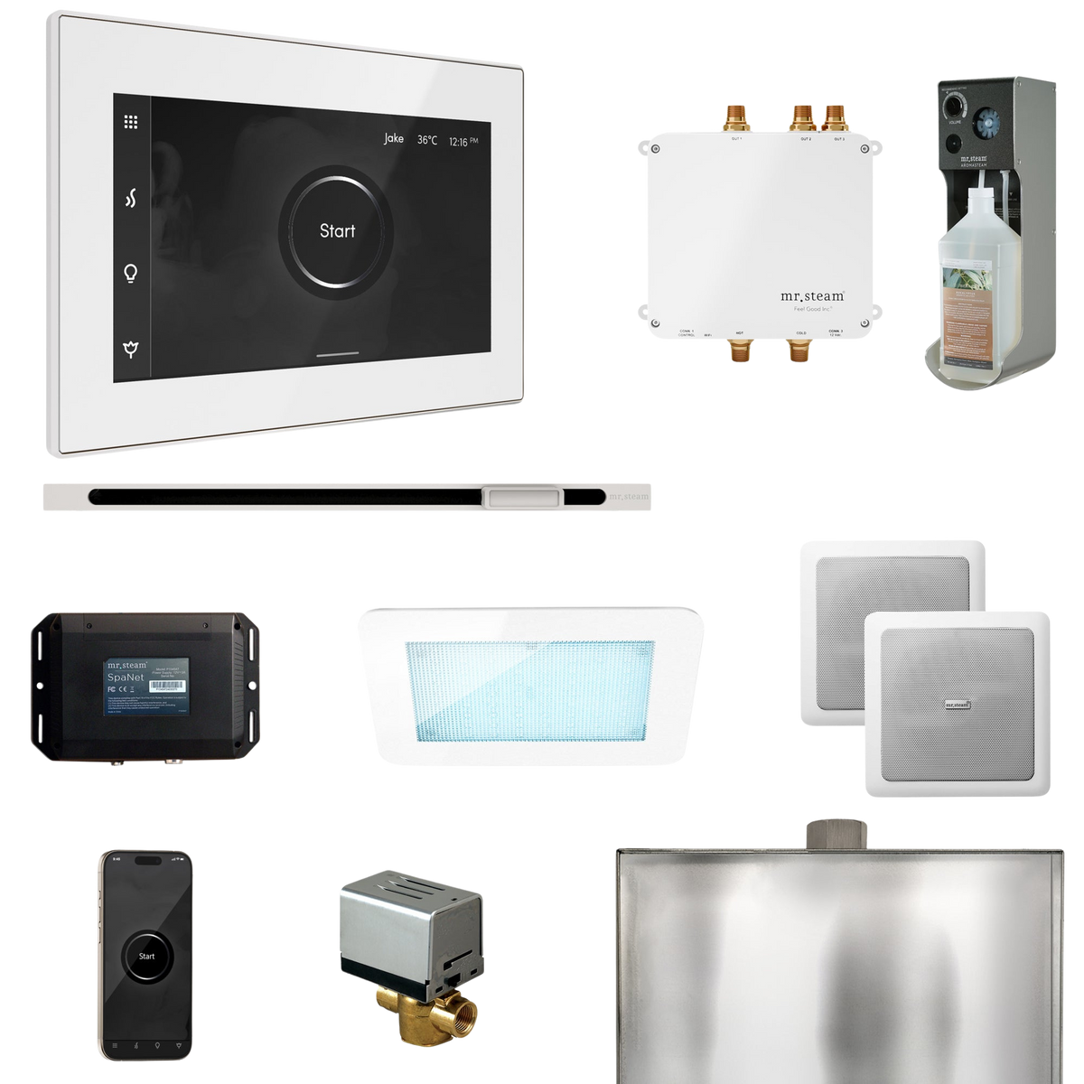 Mr. Steam Bliss Steam Shower Control Package with iSteamX Control and Linear Steamhead Mr. Steam